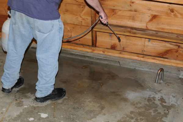 degreasing and cleaning a garage floor prior to painting