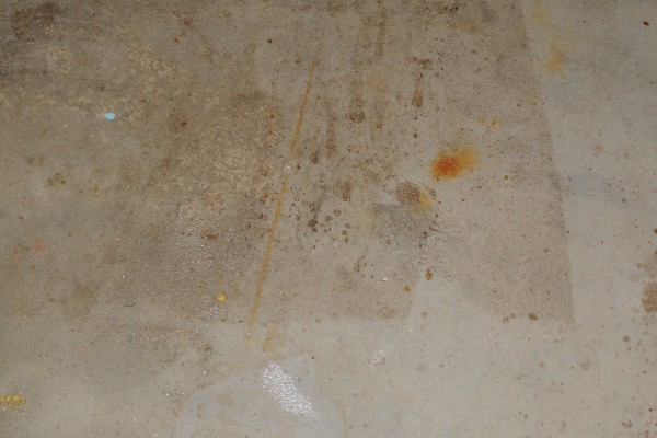 close up of dirty garage floor