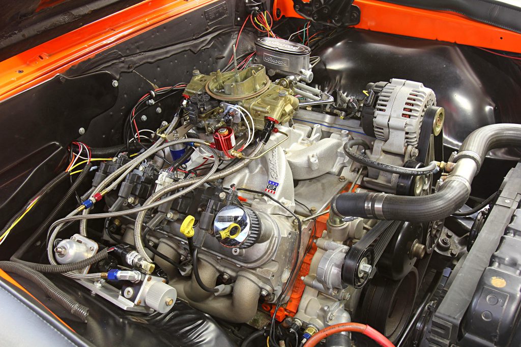 ls engine in a vintage muscle car