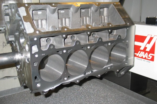 an engine block on a stand