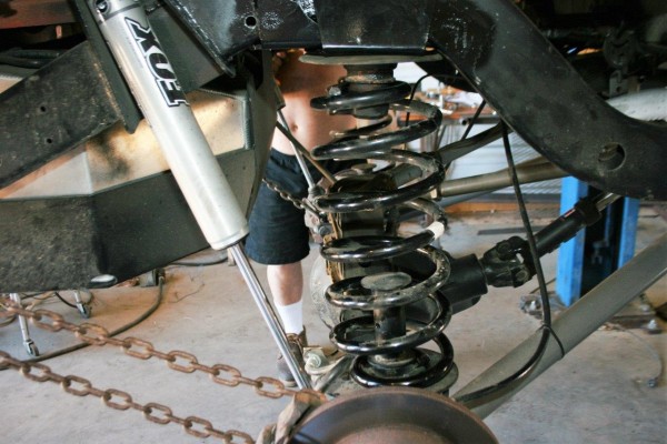 coil spring installed in a jeep tj wrangler