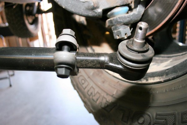 close up of a tie rod end