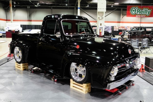 custom black ford truck at 2017 Chicago World of Wheels