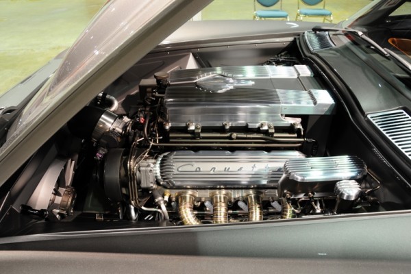corvette engine in a custom show car