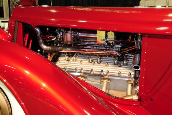 flathead engine in a custom show car