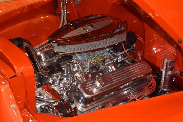 custom v8 engine in a show car