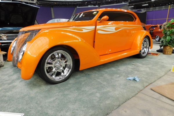 orange hot rod coupe from 2017 Minneapolis world of wheels