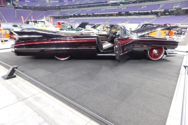 custom lowrider cadillac convertible from 2017 Minneapolis world of wheels event