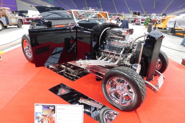 supercharged ford hotrod coupe from 2017 Minneapolis world of wheels event