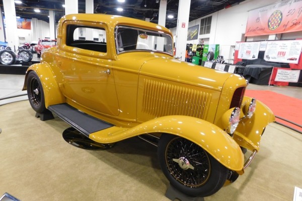 yellow ford custom coupe from Boston world of wheels 2017