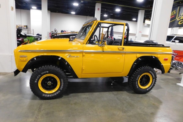 yellow first gen ford bronco from Boston world of wheels 2017