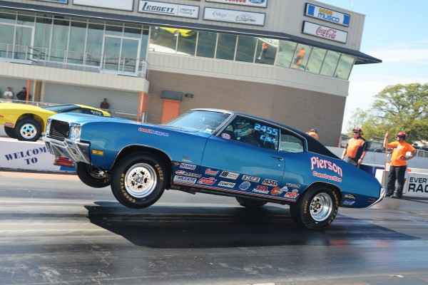 jason line doing a wheelstand in his 455 Buick gs stage 1