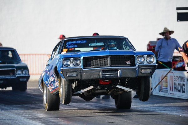 jason line doing a wheelstand in his 455 Buick gs stage 1