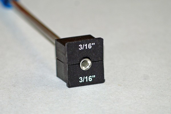 close up of a line die on a lapping tool