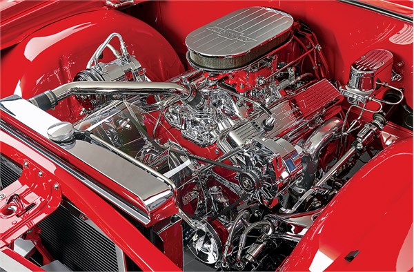 custom 1964 chevy impala ss show car, engine bay
