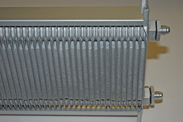 close up look at fins on a fluid cooler