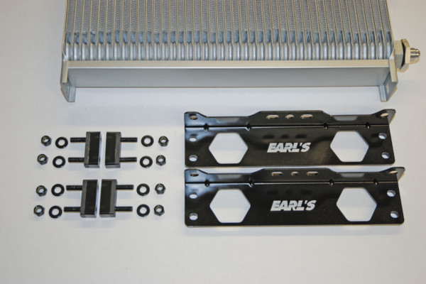 earl's fluid cooler and mounting brackets with hardware