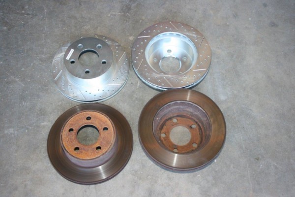 old and new brake rotor comparison