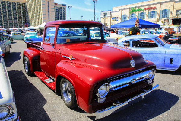 vintage ford f-1 truck at a car show