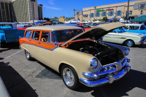classic station wagon at a car show