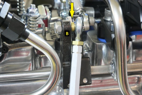 heim joint pivot on dual carb linkage