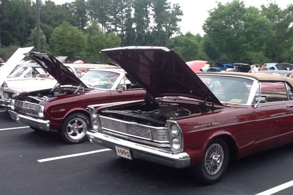 classic ford cars at a car show