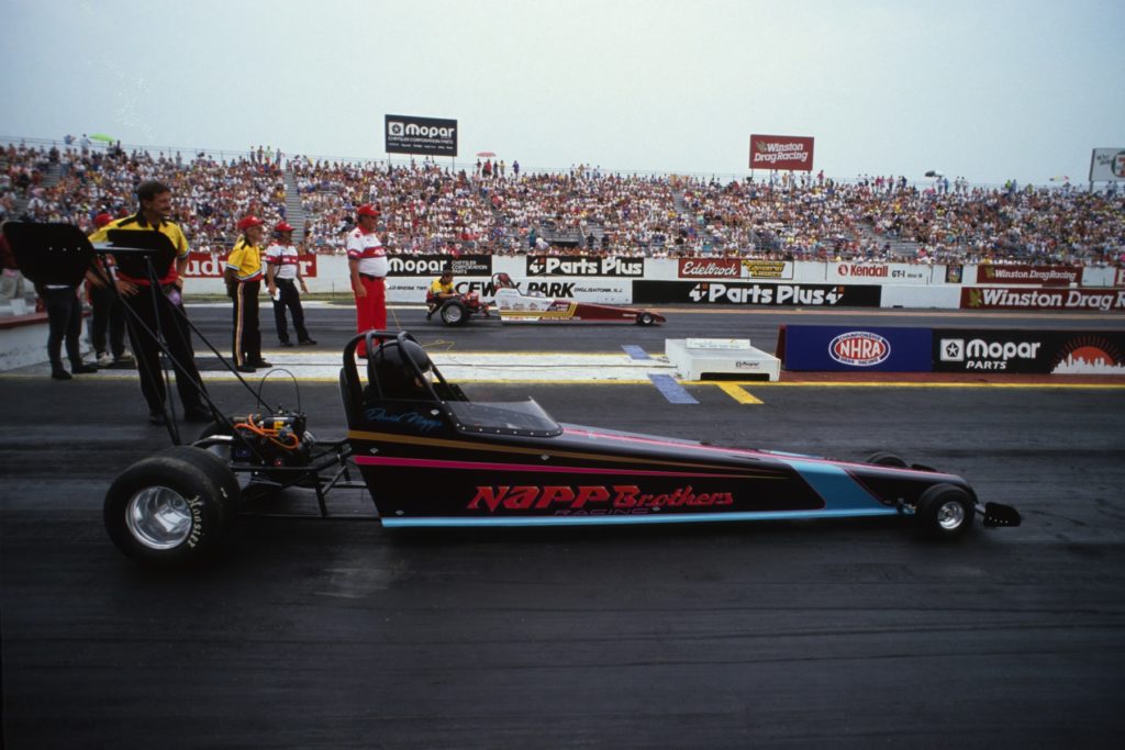 jr dragsters launching at dragstrip