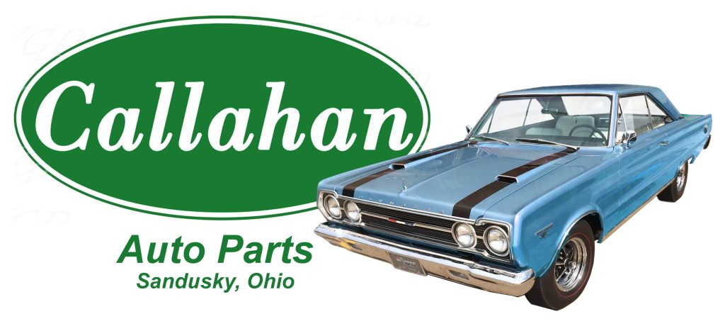 callahan auto parts logo with 1967 plymouth gtx