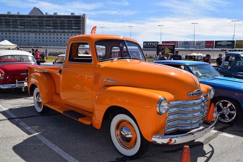 custom orange chevy 3100 pickup truck at 2017 lone star nationals