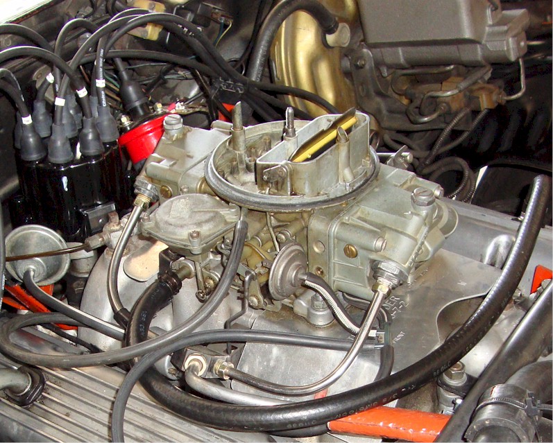 holley carburetor on engine