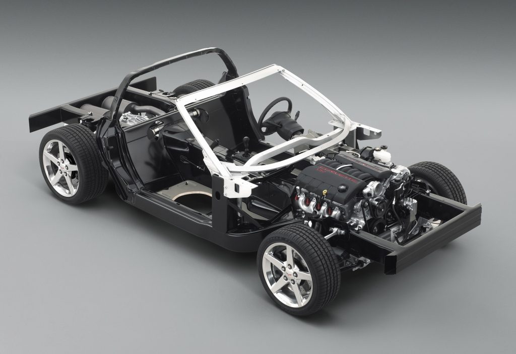 c5 c6 chassis cutaway view in official gm press photo