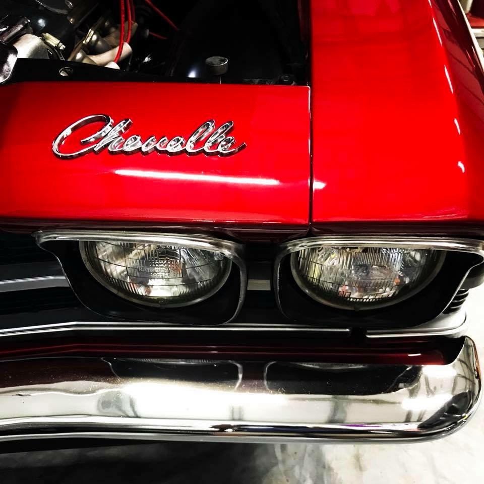 hood valence emblem on a 1969 chevy Chevelle
