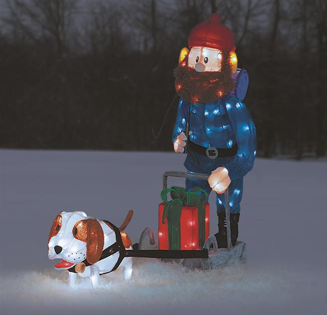 yukon cornelius and dog sled lighted lawn ornament