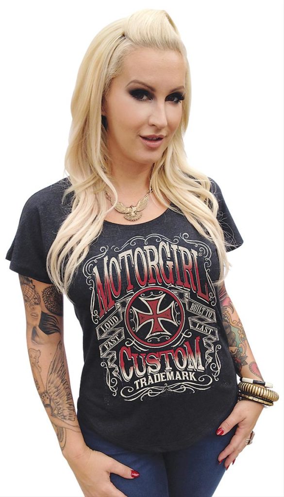 motorgirl custom trademark t-shirt