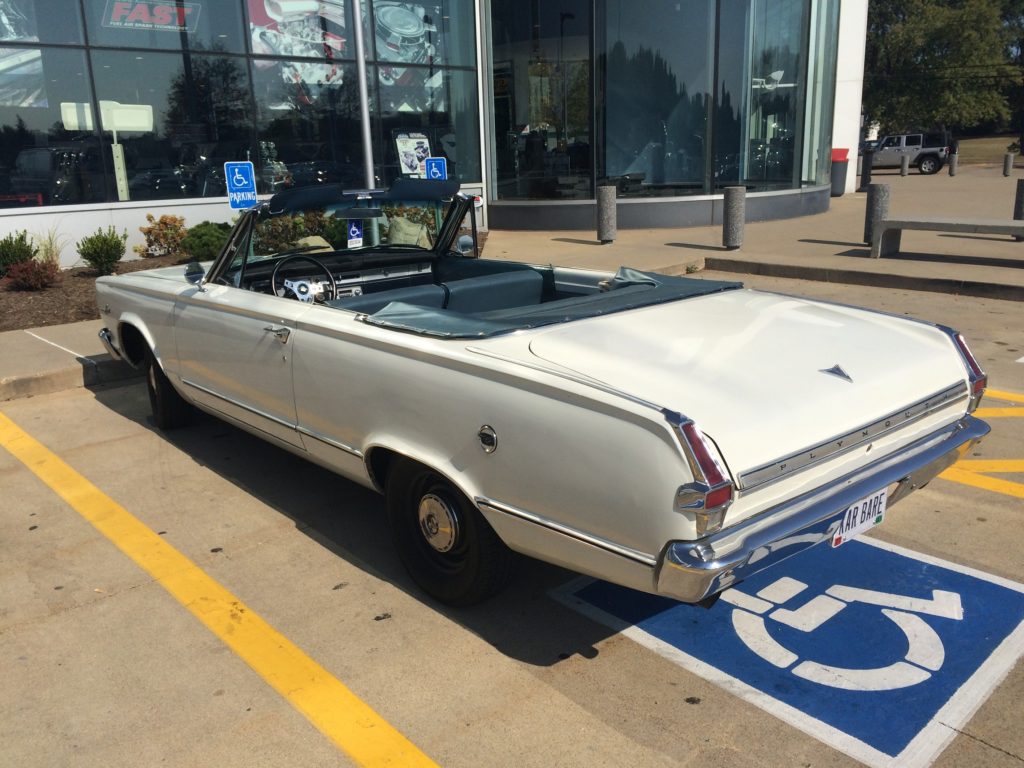 1966 Plymouth Valiant Signet convertible, rear driver side view