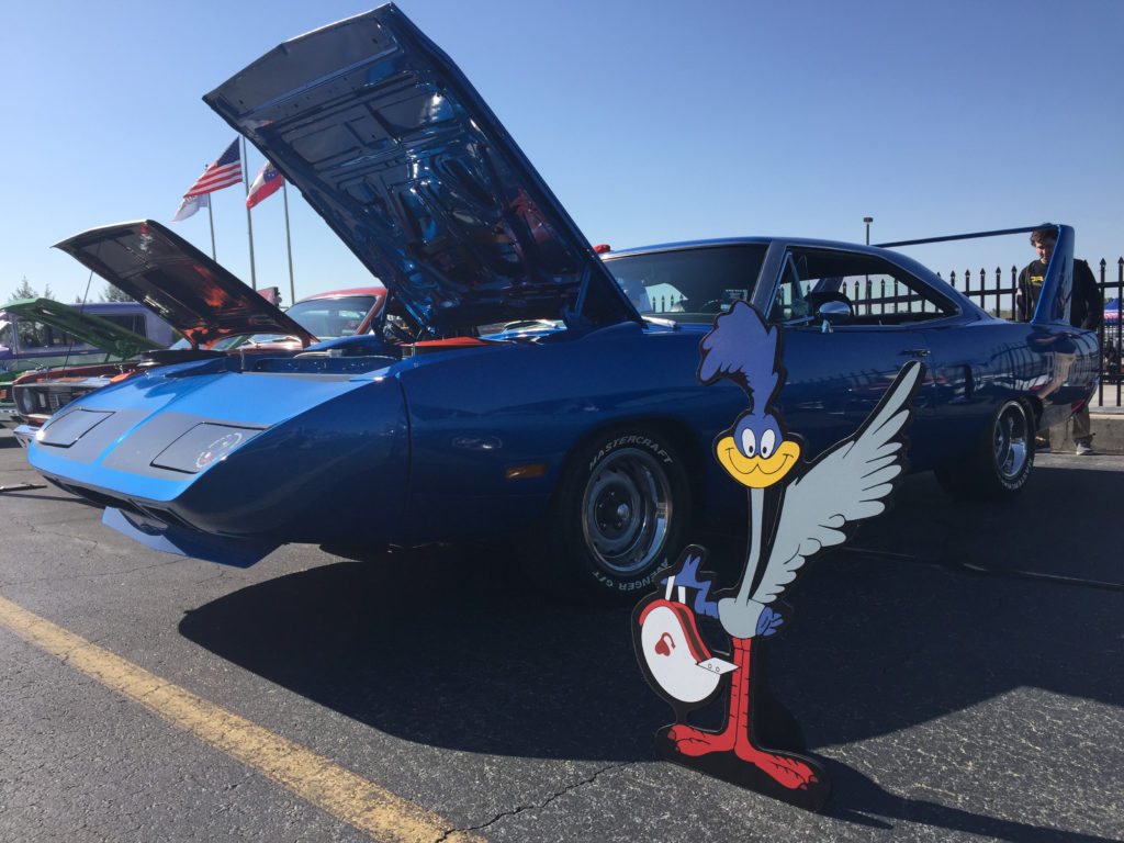 Atlanta Motorama 1970 warner brothers cutout and Plymouth Road Runner Superbird