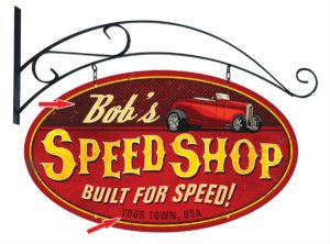 Doubled-Sided Personalized Speed Shop Sign