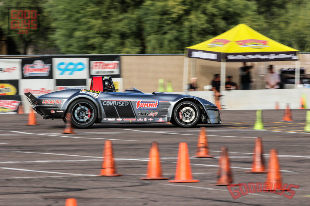 corvette c2 sting ray autocross car racing around cones