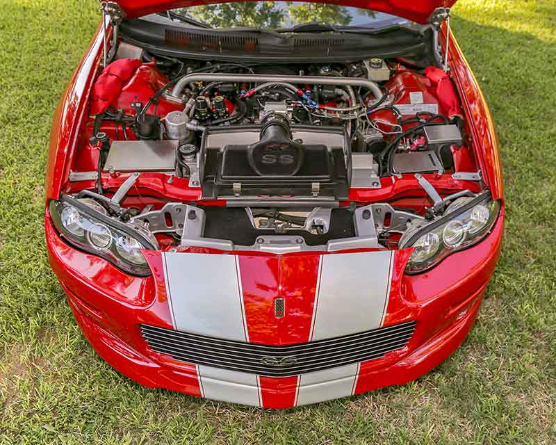 underhood shot of a 2000 chevy camaro ss race car