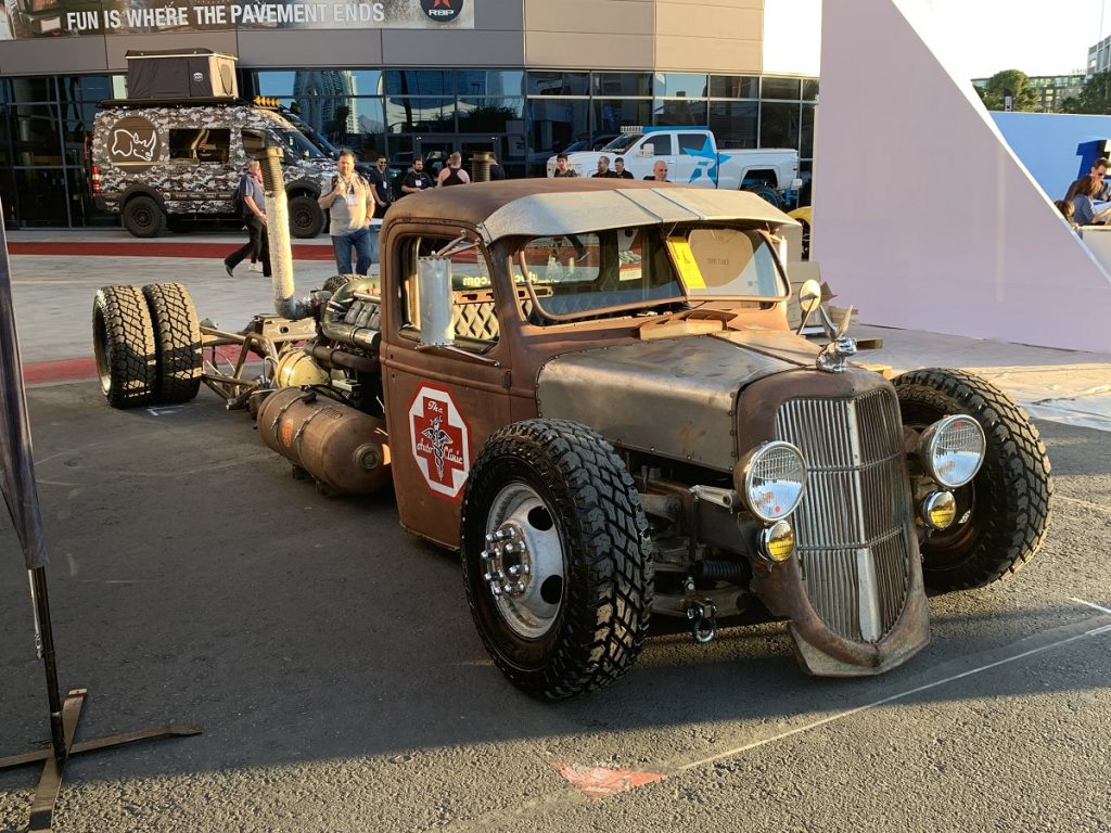 hot rod rat rod semi truck on display at sema 2019