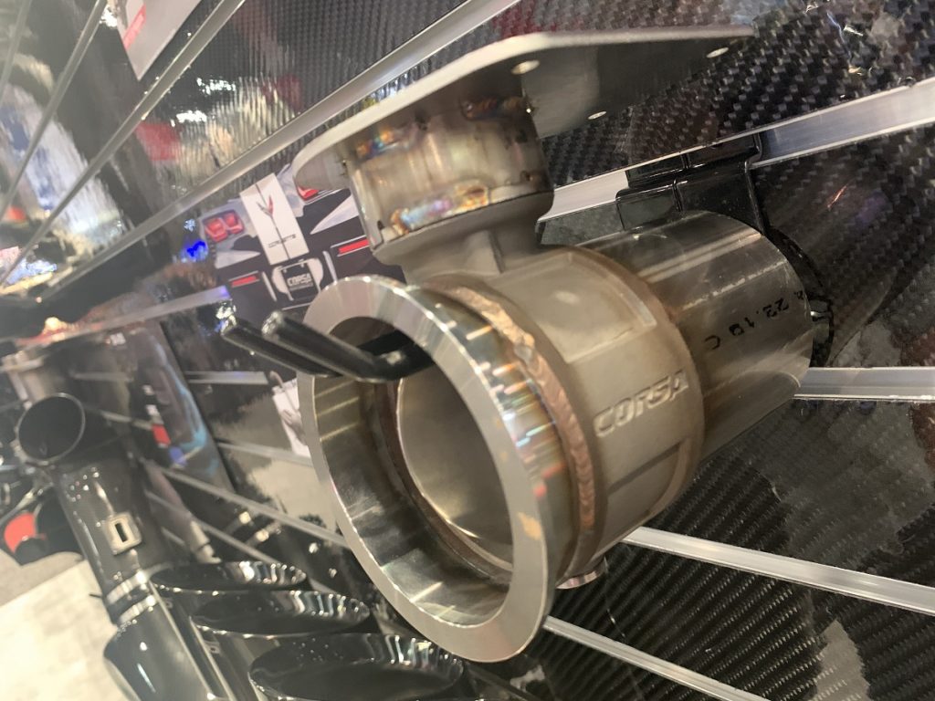 corsa exhaust bracket on display at SEMA 2019