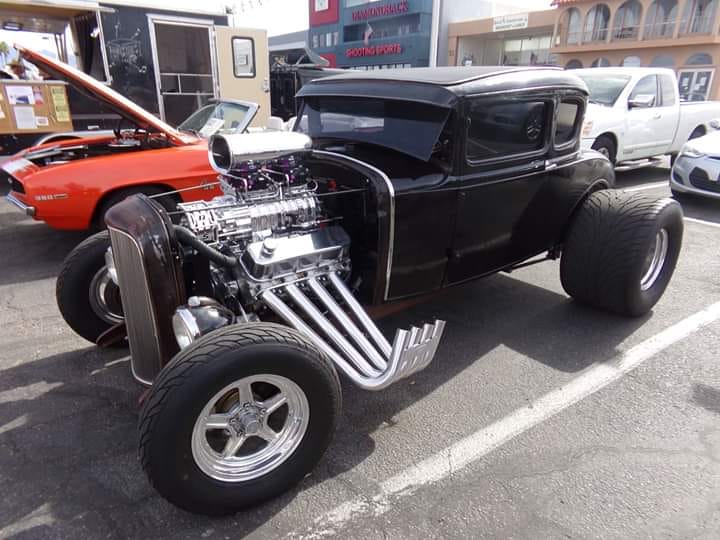1931 model a hot rod with supercharged big block engine