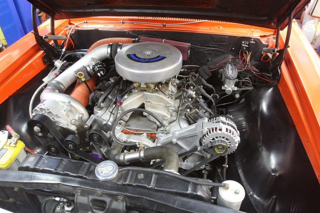 a supercharger installed on a carbureted blow through ls engine