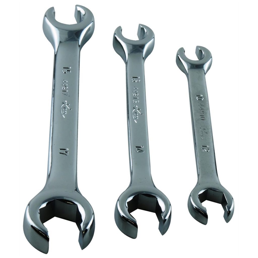 set of flare wrenches for vehicle plumbing lines