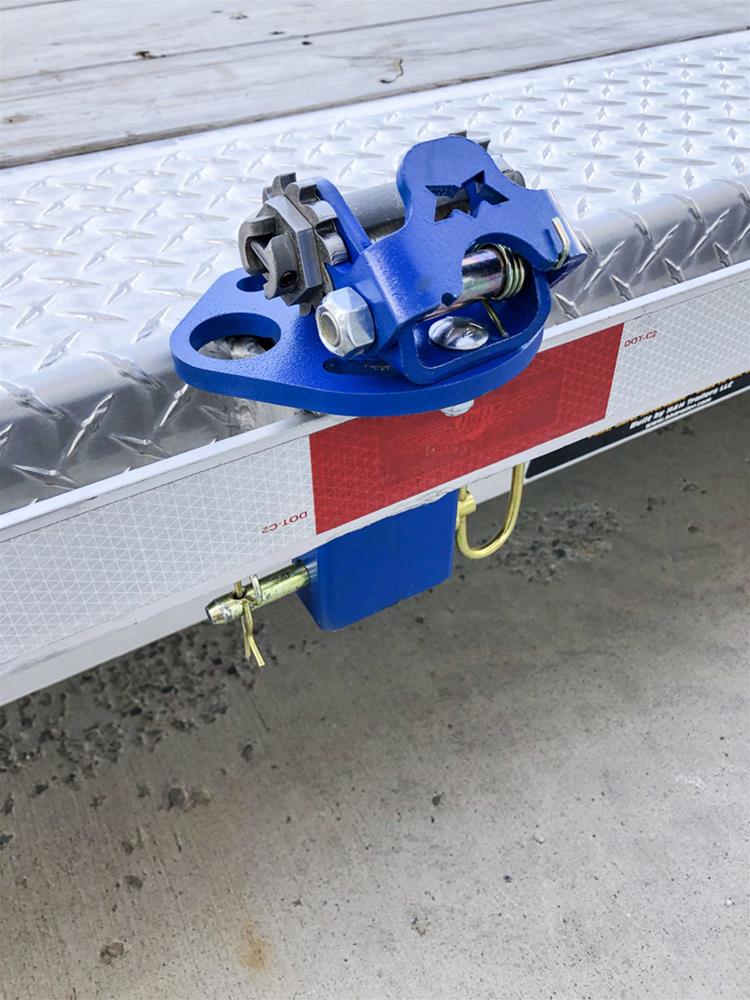 mac tie down monkey face anchor attached on trailer