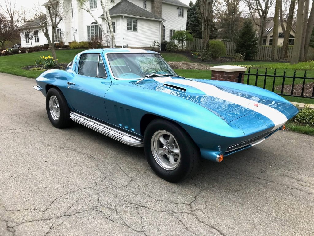 front quarter shot of hot rod custom 1965 corvette sting ray