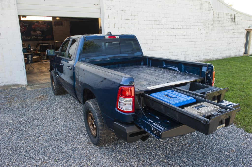 project ram 1500 with decked storage car bed lockers