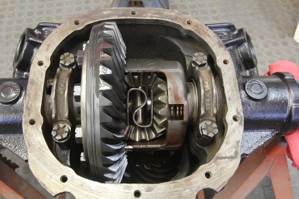 a limited slip rear differential installed with ring and pinion gears