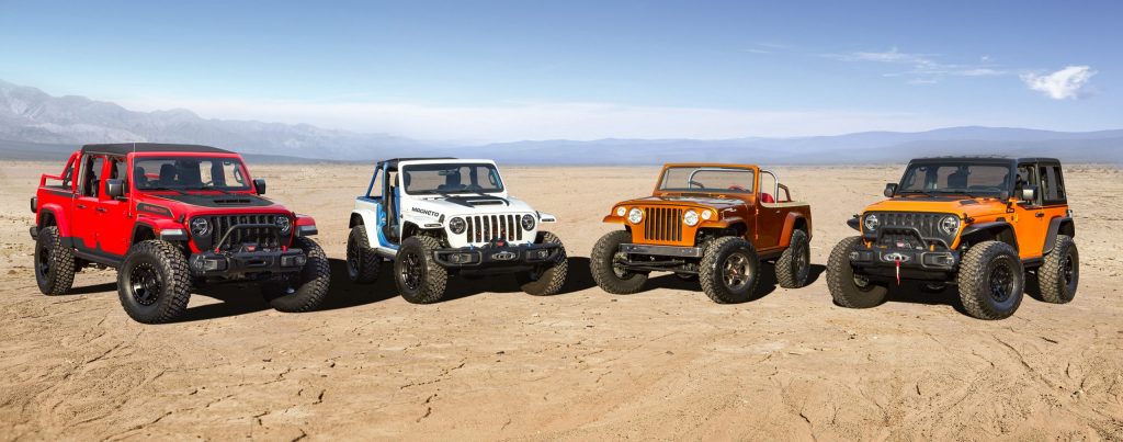 collection of concept vehicles from easter jeep safari 2021