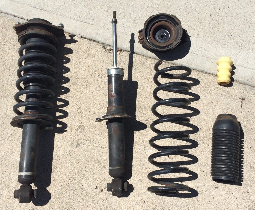 disassembled shock and components for a 2012 subaru outback